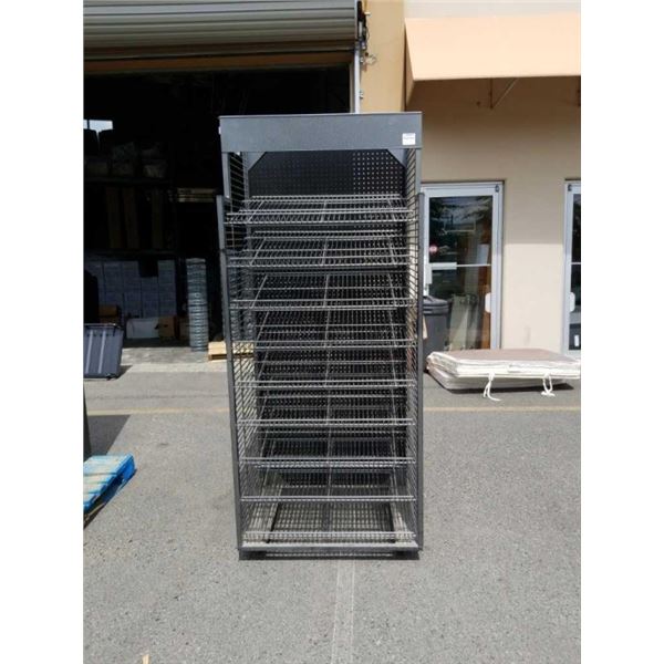 ROLLING BREAD RACK WIRE SHELF - 7 FOOT TALL, 3 FOOT WIDE, 26 INCHES DEEP