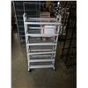 Image 2 : 2 ROLLING METAL WIRE RACKS - BLACK AND GREY