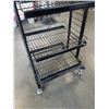 Image 8 : 2 ROLLING METAL WIRE RACKS - BLACK AND GREY