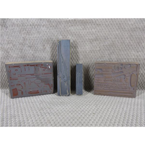 4 - Vintage Printing Plates of Guns & Parts Diagrams