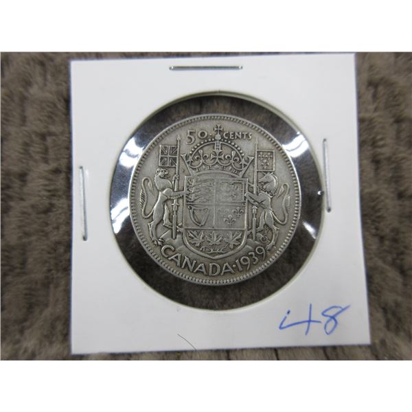 1939 Canadian 50 Cents Coin