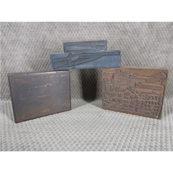 4 - Vintage Printing Plates of Guns & Parts Diagrams