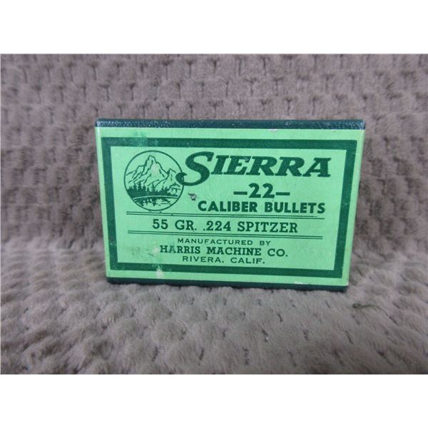 22 Cal, Serra Bullets 55gr, 224 Spitzer, Unopend Box of 100