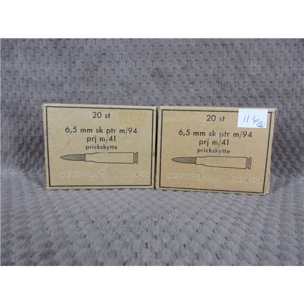 6.5 X 55 Prickskytte 2 Boxes of 20 Unopened
