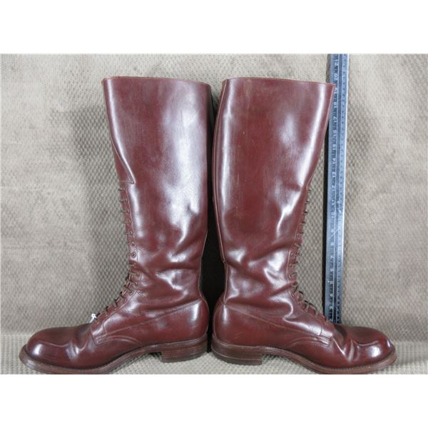 RCMP High Brown Boots Marked 1960 Size 11E