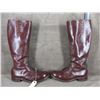 Image 2 : RCMP High Brown Boots Marked 1960 Size 11E