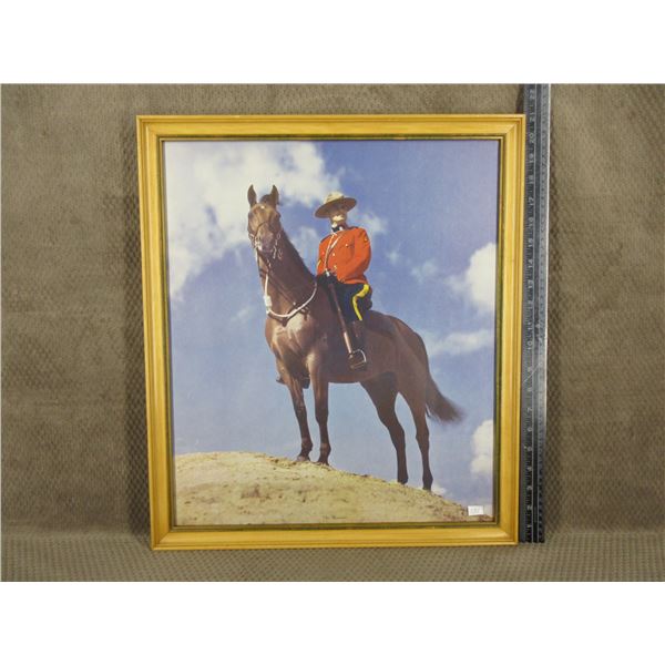 Vintage Picture of RCMP on Horse in Red Serge