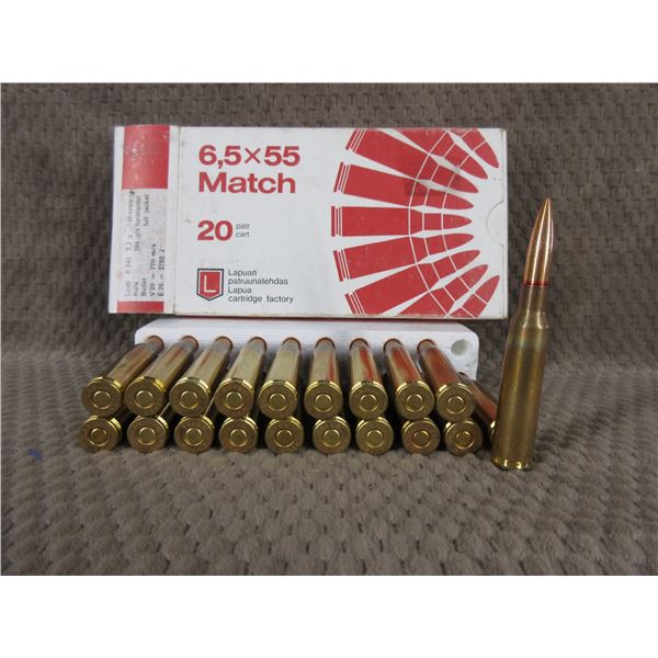 6.5X55 Lapua Match 144 gr FMJ - Box of 20