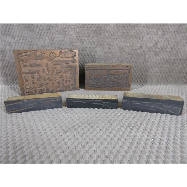 5 - Vintage Printing Plates of Guns & Parts Diagrams