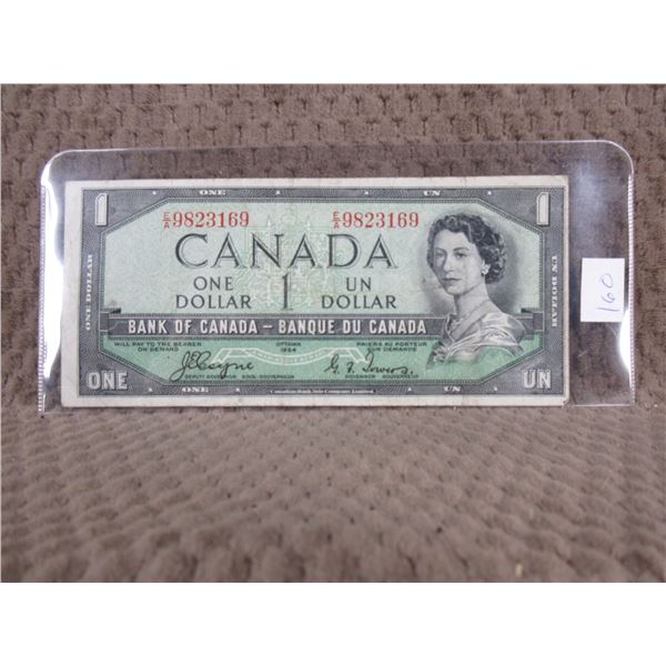 1954 Canada One Dollar Bill - Devils Face
