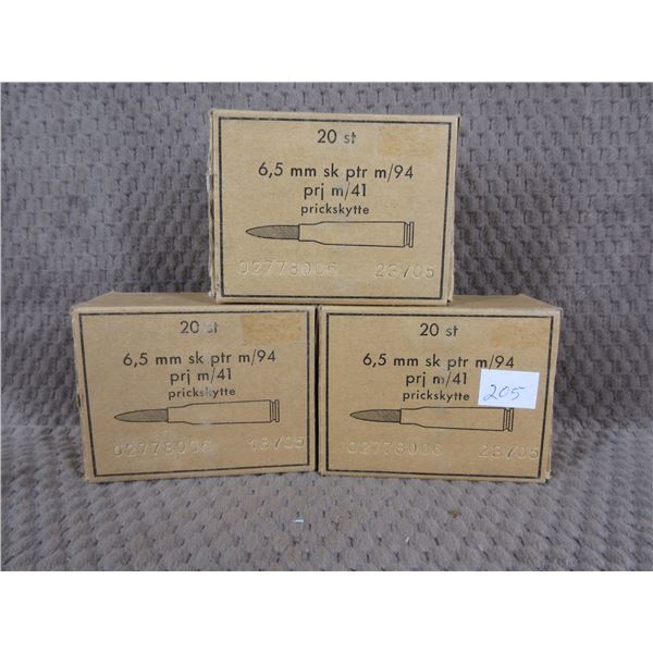 6.5 X 55 Prickskytte 3 Boxes of 20 Unopened