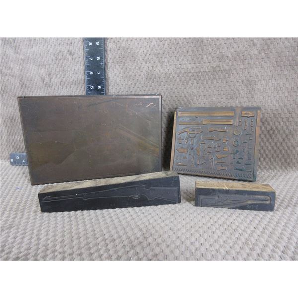 4 - Vintage Printing Plates of Guns & Parts Diagrams
