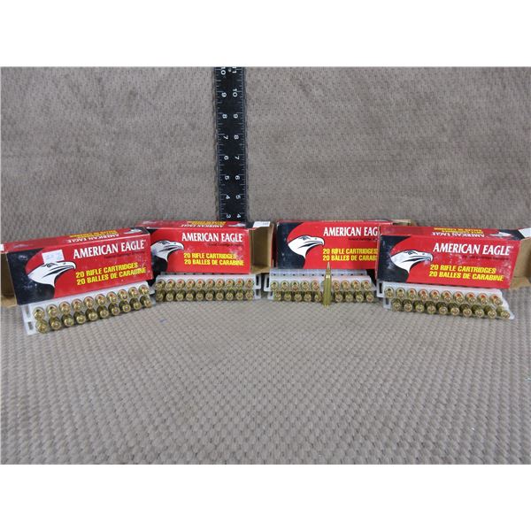 223 Rem American Eagle 55 gr FMJ - 4 Boxes of 20