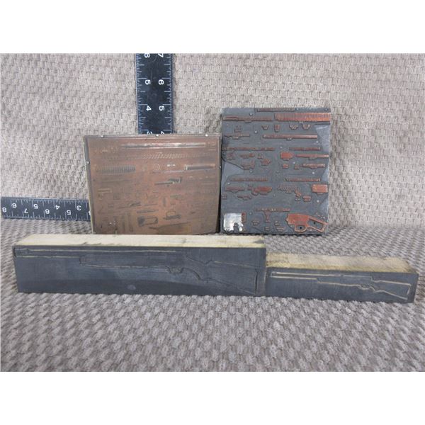 4 - Vintage Printing Plates of Guns & Parts Diagrams
