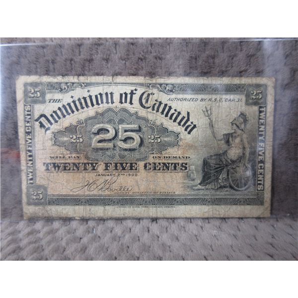 25 Cents Dominion of Canada Shinplaster 1900