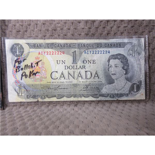 1954 Canada One Dollar Bill - BS Poker Bill