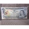 Image 1 : 1954 Canada One Dollar Bill - BS Poker Bill