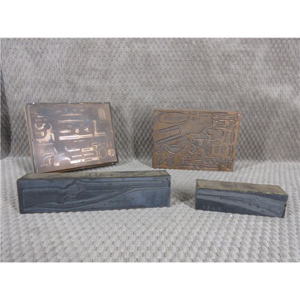 4 - Vintage Printing Plates of Guns & Parts Diagrams