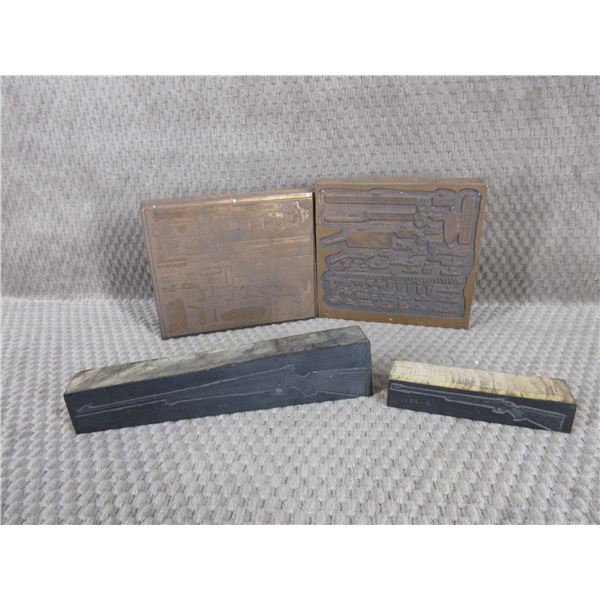 4 - Vintage Printing Plates of Guns & Parts Diagrams