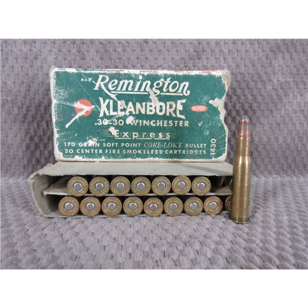 30-30 Win. Remington 170 gr SP Box of 18