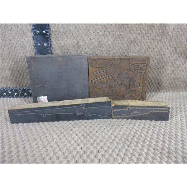 4 - Vintage Printing Plates of Guns & Parts Diagrams