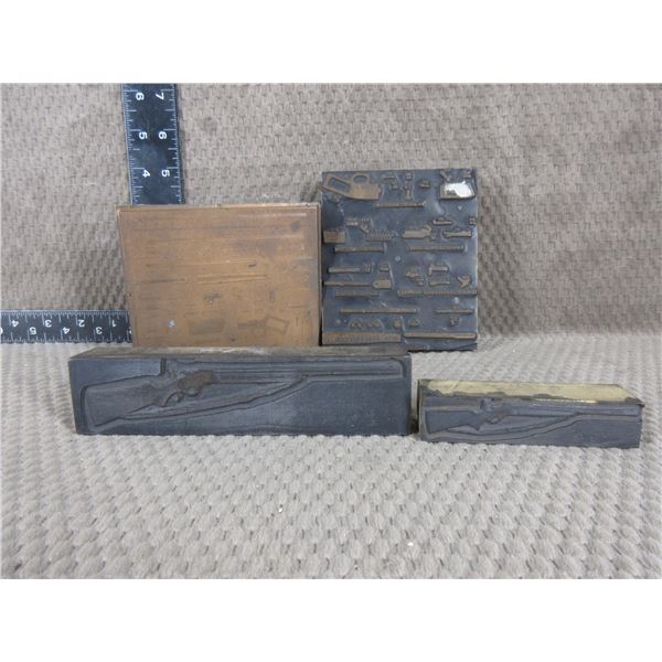4 - Vintage Printing Plates of Guns & Parts Diagrams