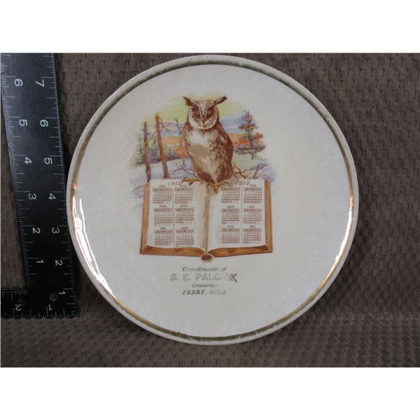 1912 Calender Plate - S.E. Palovik Groceries