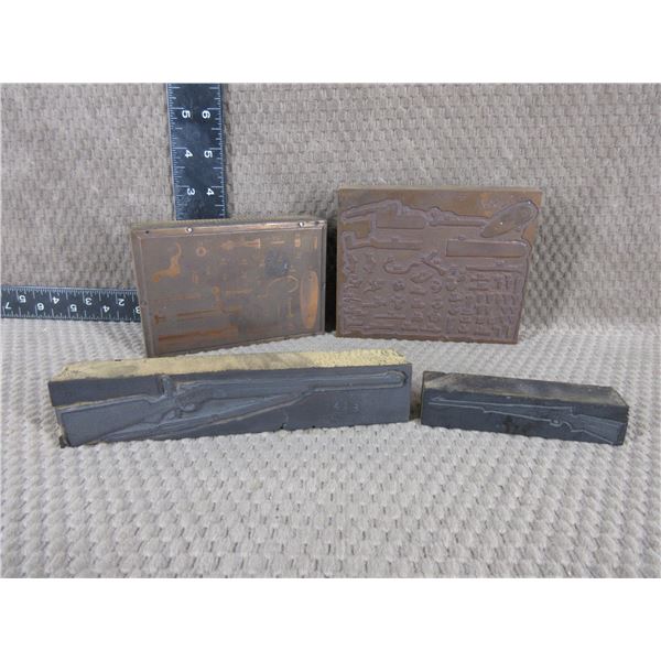 4 - Vintage Printing Plates of Guns & Parts Diagrams