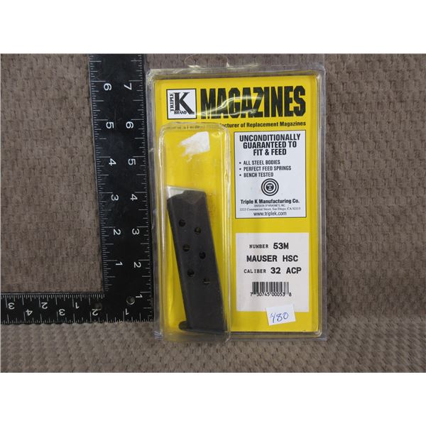 Triple K Magazine - Mauser HSC 32 ACP - New In Package