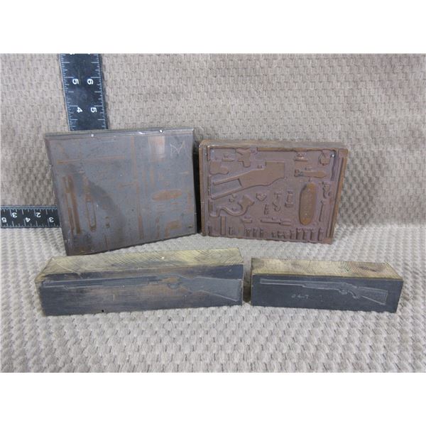4 - Vintage Printing Plates of Guns & Parts Diagrams