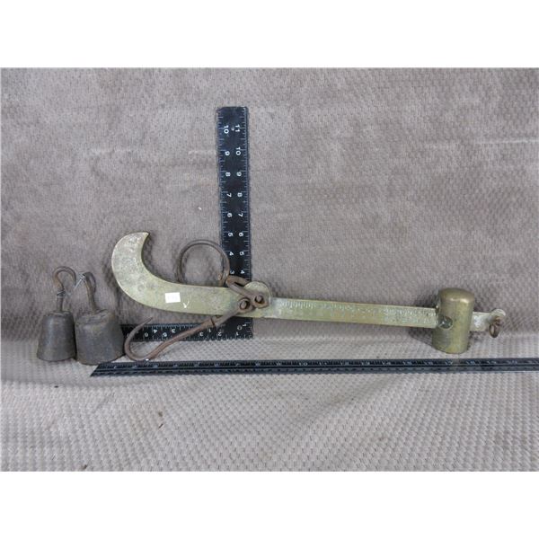 Brass Slifing Beam Scale with 2 Weights