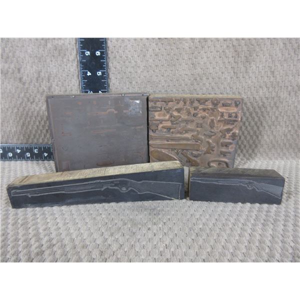 4 - Vintage Printing Plates of Guns & Parts Diagrams