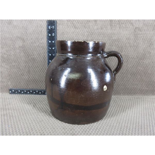 Vintage 1 Gallon Brown Stoneware Bean Pot