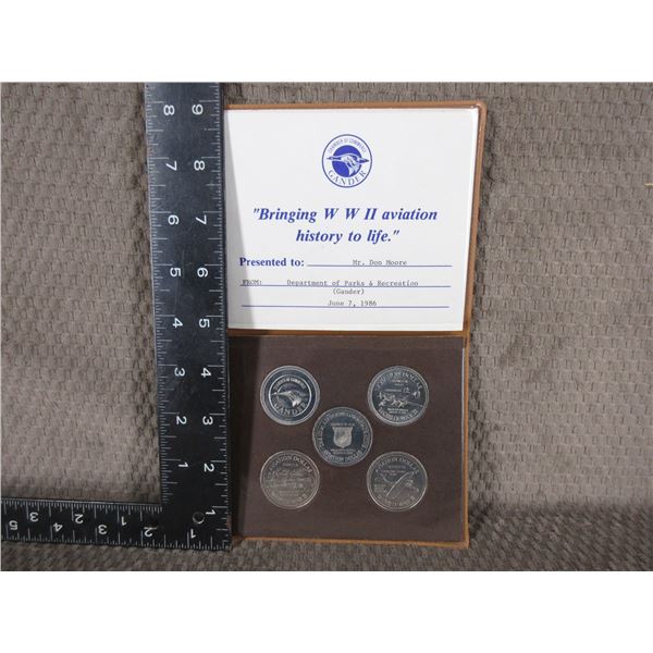 5 Coin Set - Chamber of Commerce Gander WWII Aviation