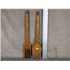 Image 1 : Wall Hanging Wood Salad Fork & Spoon
