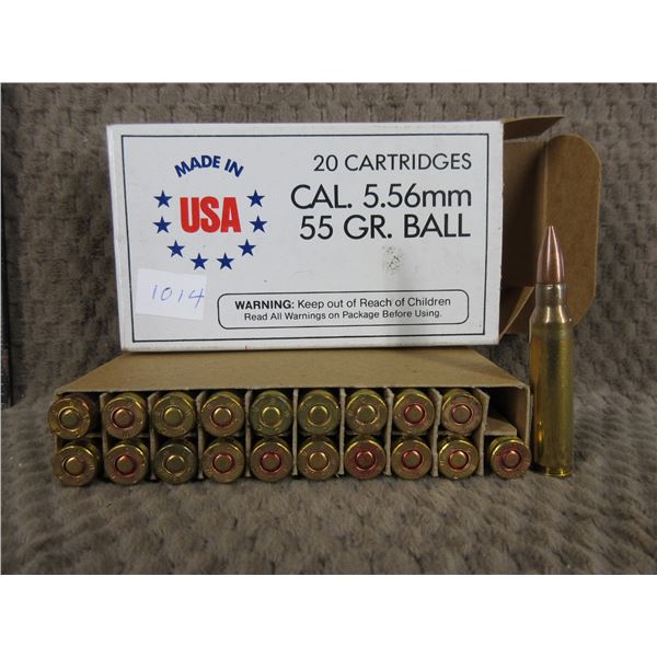 5.56MM Made in USA 55gr Ball - Box of 20