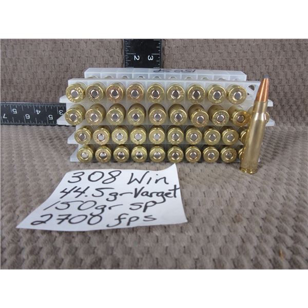 308 Winchester Bag of 40 - Reloads sold as componets