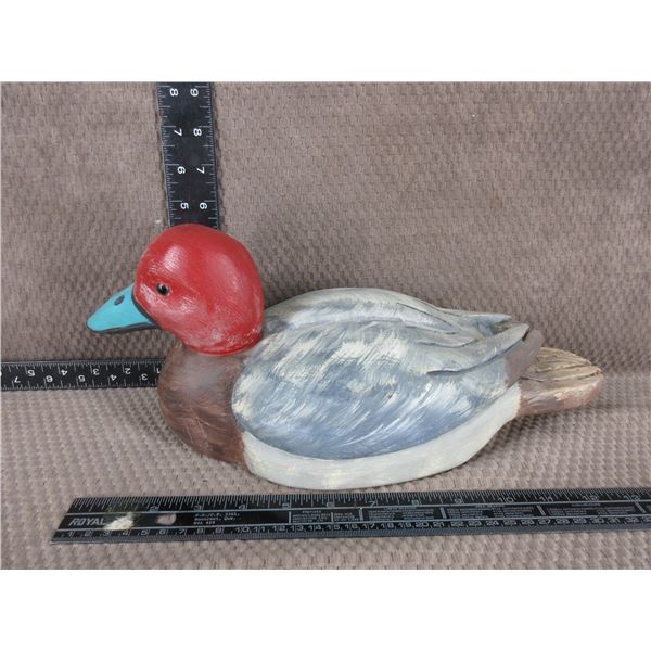 Wood Painted Red Head Drake by HM Clarke 1997