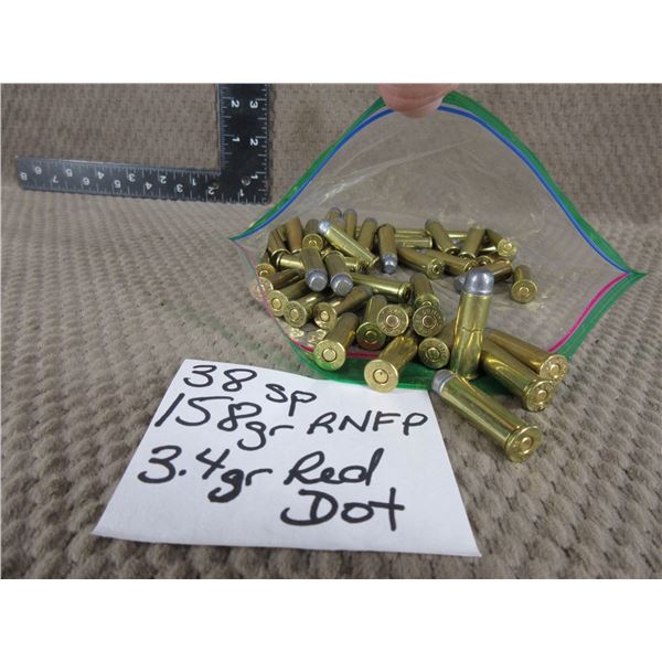 38 Special Bag of 50 - Reloads sold as componets