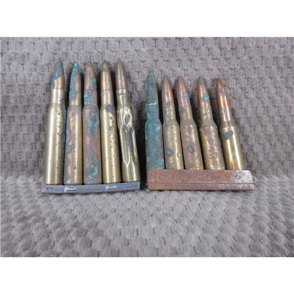 7.62 X 63NA on Stripper Clip 4 Live 1 Dummy and 7.62 Russian on Stripper Clip