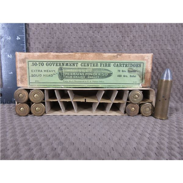 Winchester 50-70 Colector Box with 8 Factory Correct Shells