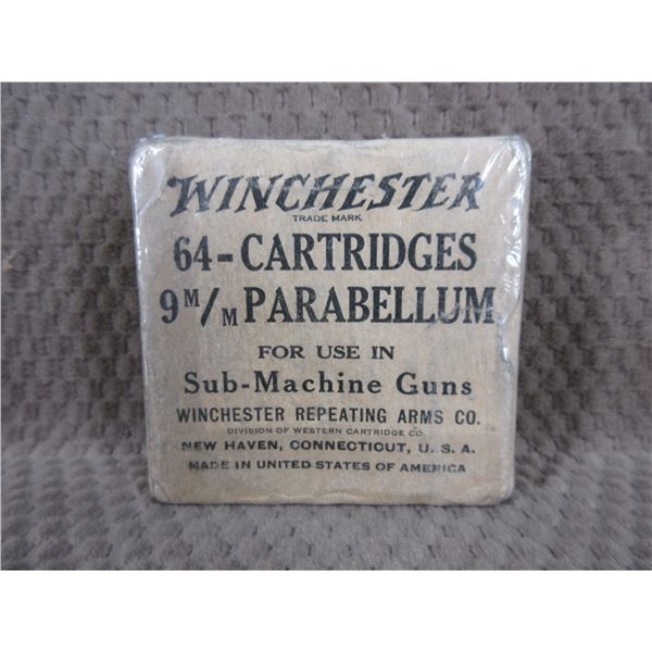 Collector Ammo - Winchester 9MM Parabellum for use in Sub-Machine Guns