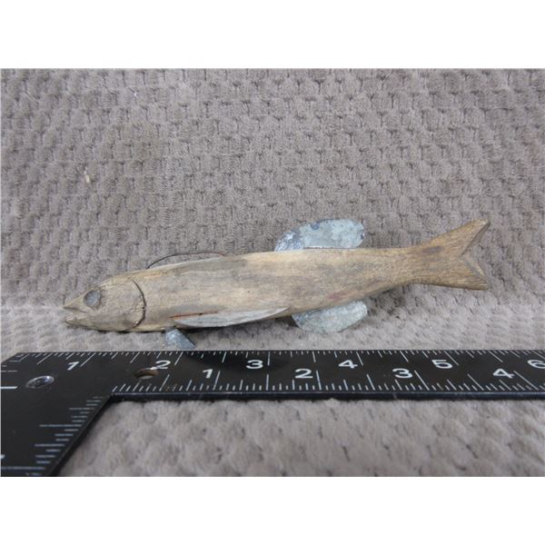 Vintage Handmade Fish with Weight in Bottom
