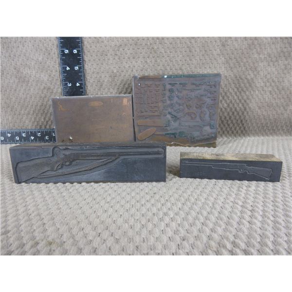 4 - Vintage Printing Plates of Guns & Parts Diagrams