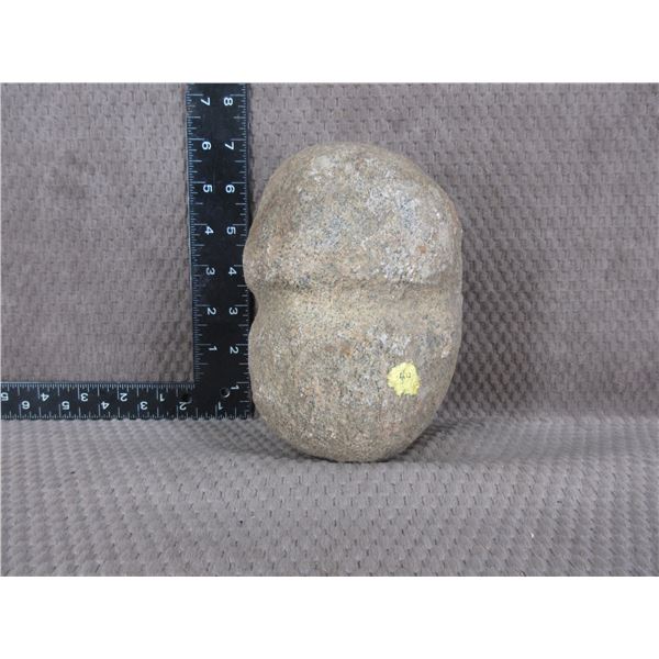 Native American Large Grooved Stone Hammer/War Club