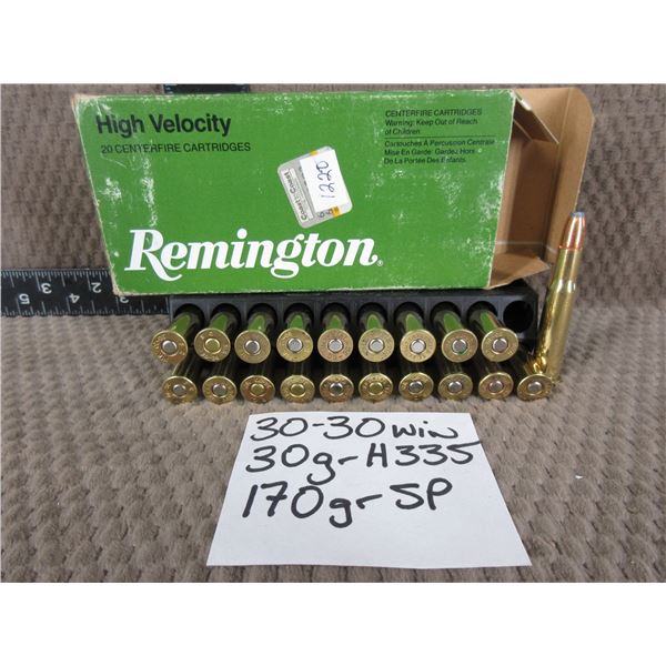 30-30 Win Box of 20 - Reloads sold as componets