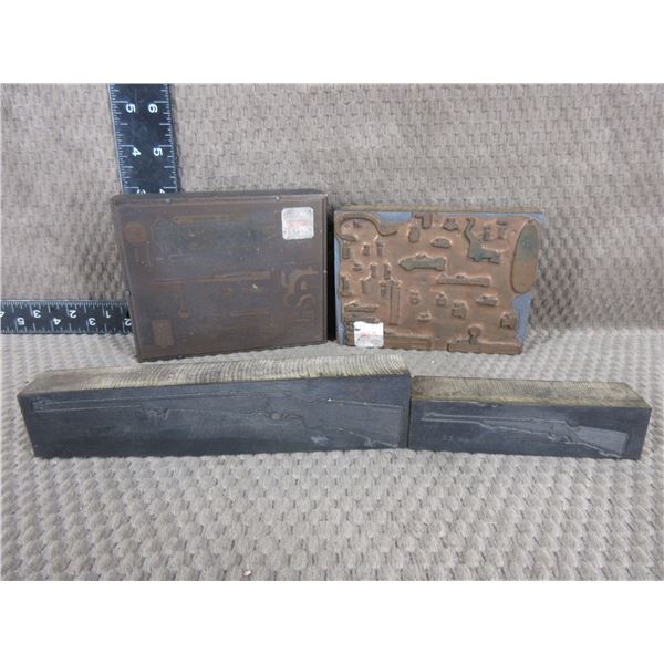 4 - Vintage Printing Plates of Guns & Parts Diagrams