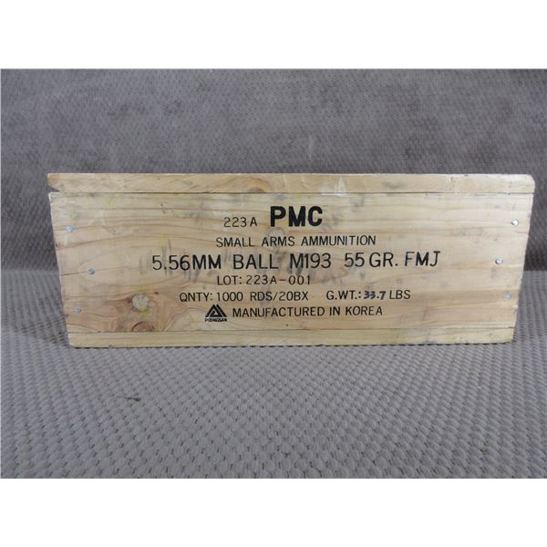 5.56 MM Ball M193 55GR. FMJ 1000 RDS/20BX