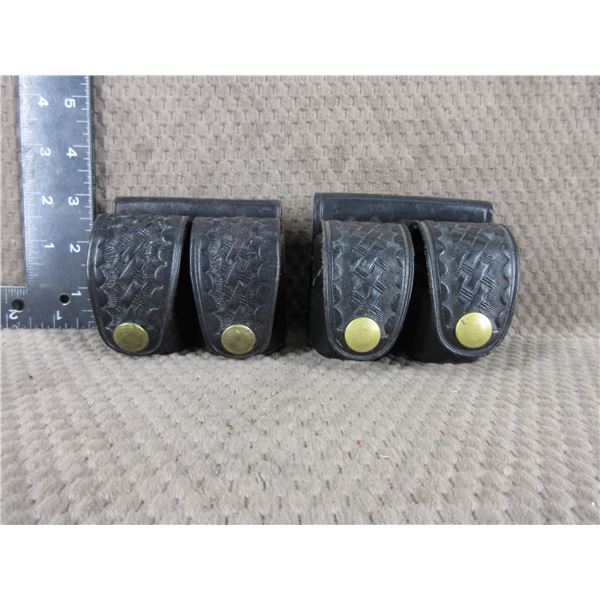 2 - Leather Speed Loader Case with 38 Caliber Speed Loaders