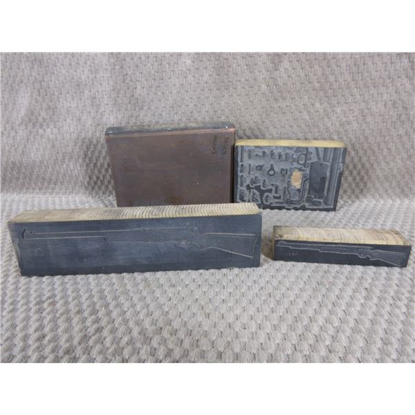 4 - Vintage Printing Plates of Guns & Parts Diagrams